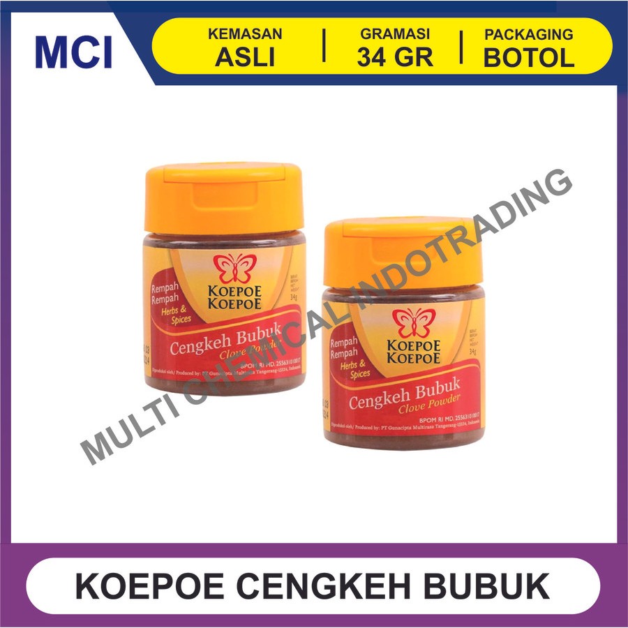 

CENGKEH BUBUK KUPU KUPU KOEPOE KOEPOE 34 GR - 1 LUSIN 12 PCS