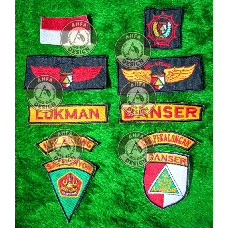 Bordir bet / badge Satu Set Logo Banser bordir Nama Banser, Diklatsar, Diklatsus, Susbalan Satkoryon