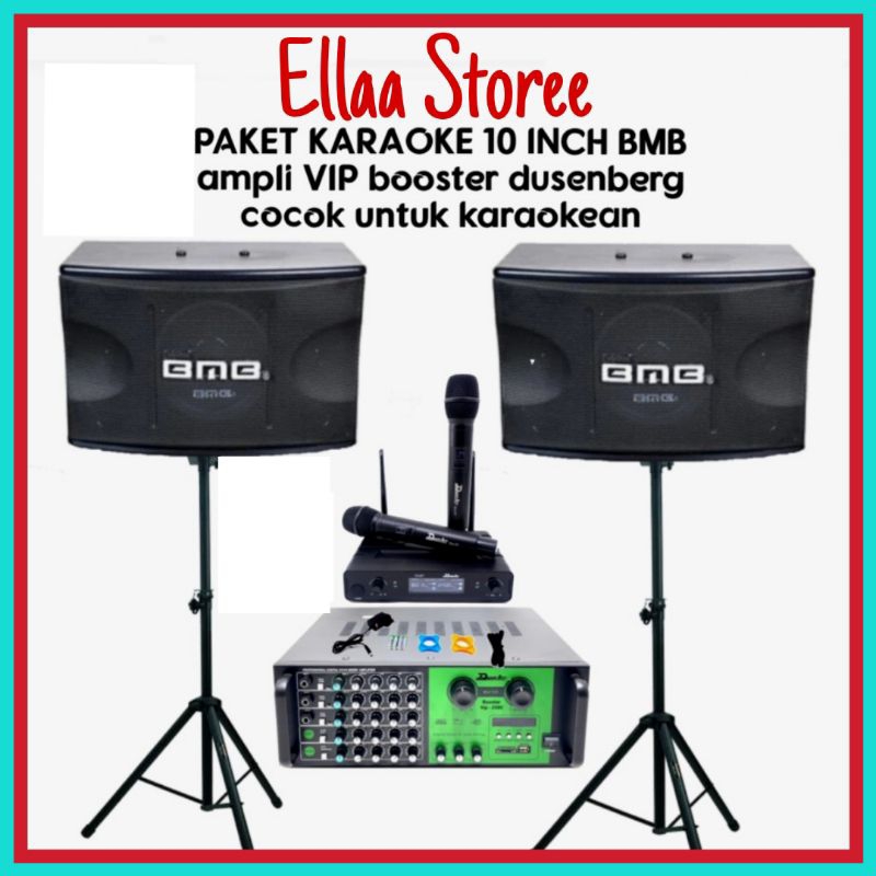 Paket sound karaoke 10 inch BMB ampli VIP booster dusenberg