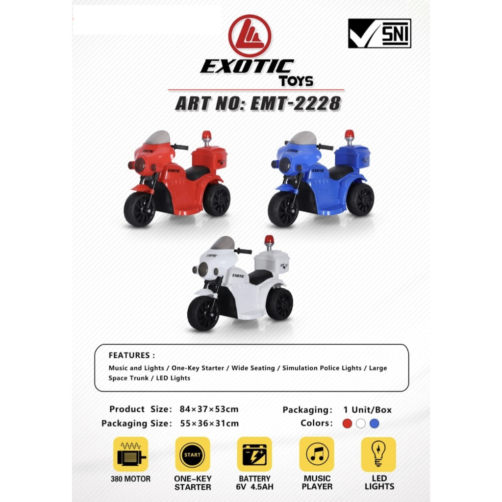 MAINAN MOTOR AKI POLISI EMT2228