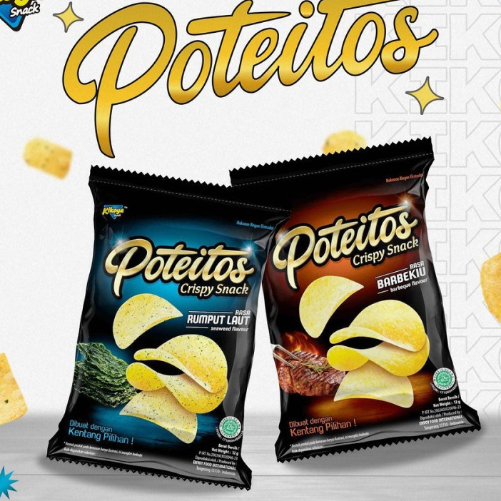 

Poteitos Cemilan Chiki Snack 1 Karton 100 Pcs - Rumput Laut