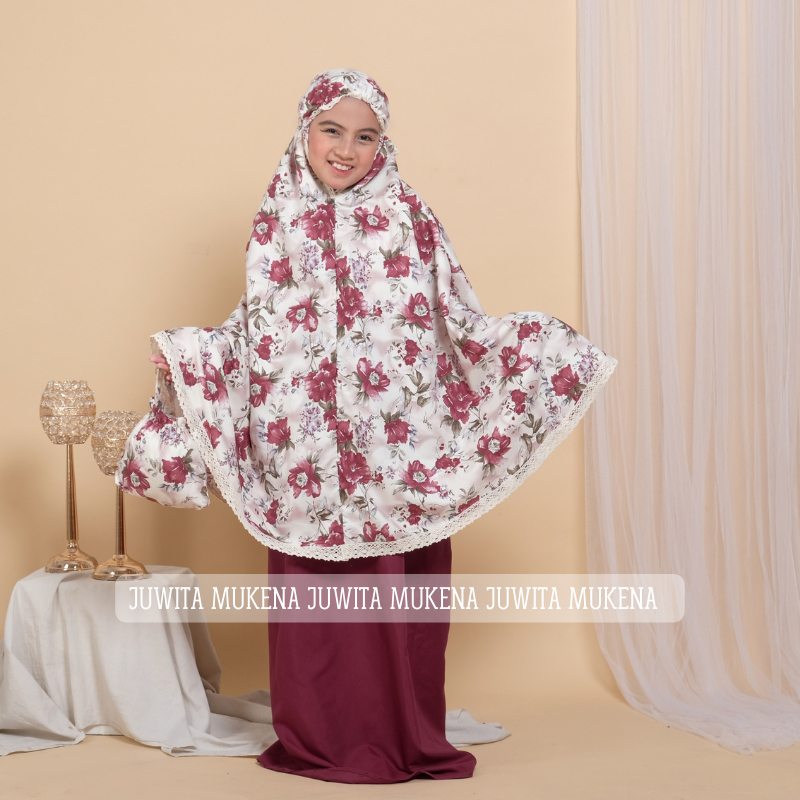 JUWITA - Mukena Anak Yasmin Umur 5 - 11 tahun Traveling Katun Premium