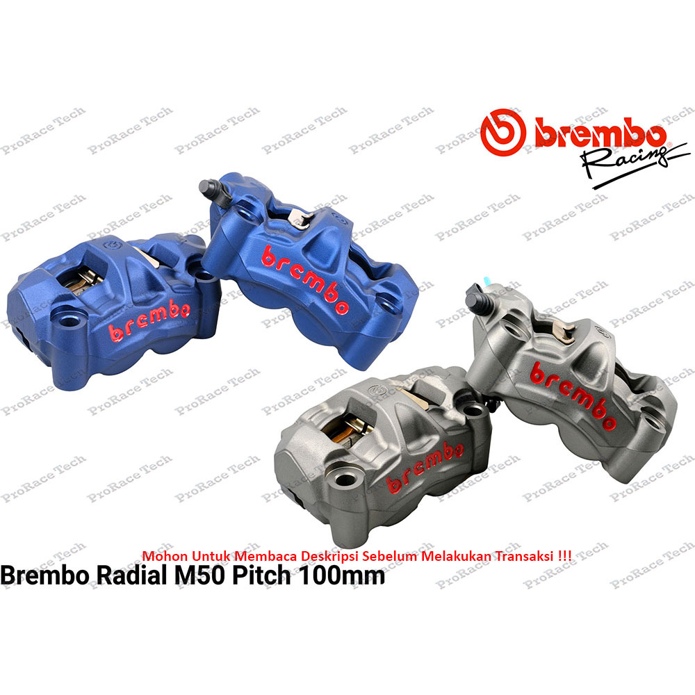 Kaliper Brembo Radial M50 100mm Monoblock Sepasang Kanan Kiri
