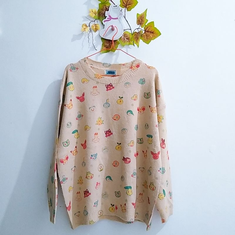 Oversized Anime Chibi Pokemon Premium Knit Sweater