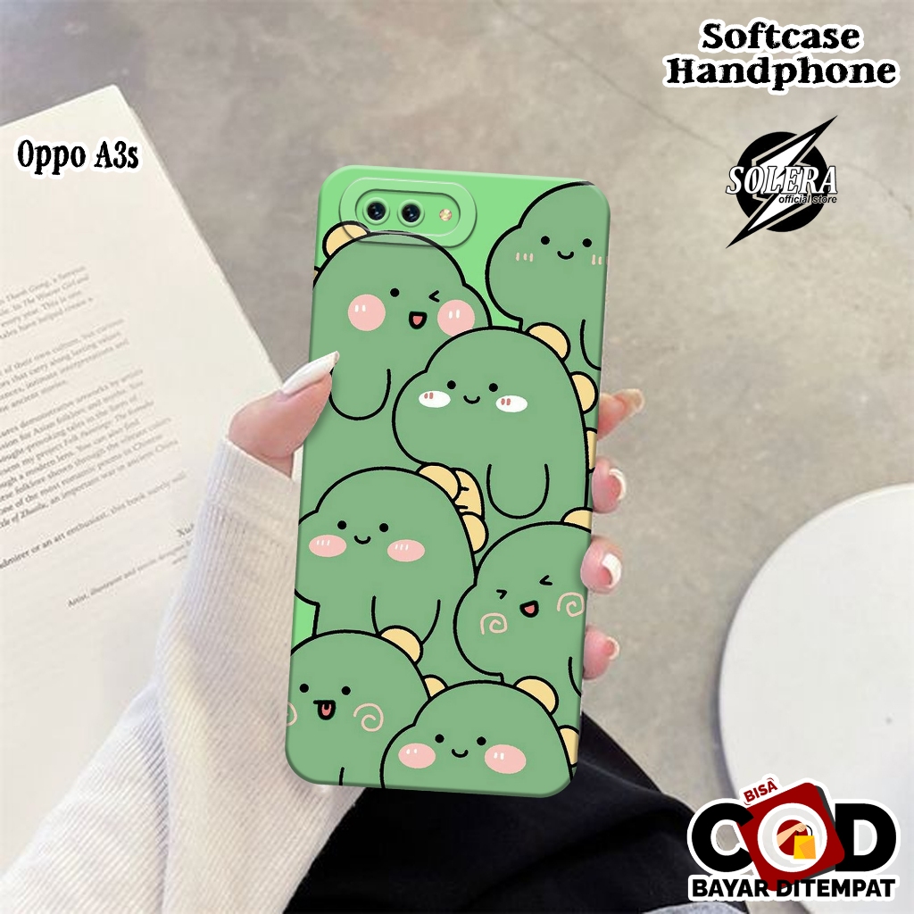 Case Oppo A3s Softcase Oppo A3s Silikon Pro Camera Fashion Case Kartun Dino Lucu Cover Hp Kesing Opp