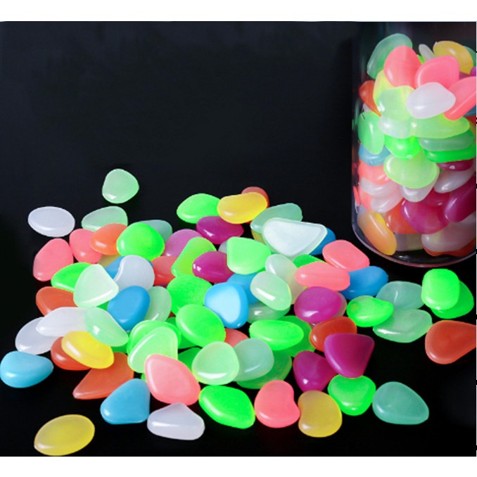 Batu Glow in The Dark Fosfor Berwarna Nyala Dalam Gelap Hiasan Dekorasi Taman Pesta Ulang Tahun Pern