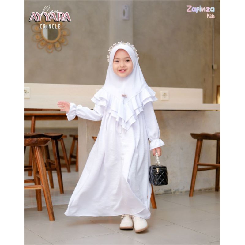 Gamis Putih Ayyara Crincle Premium