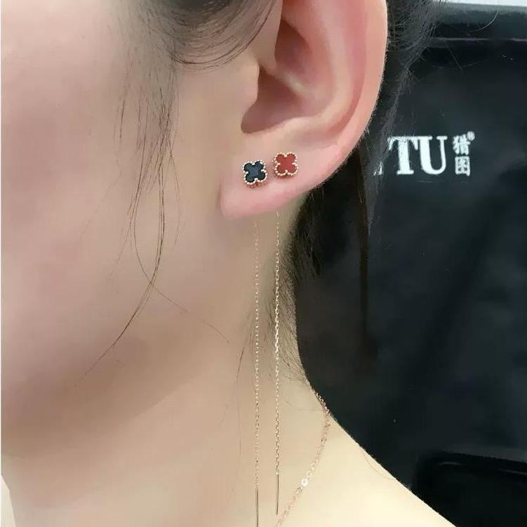 Anting Juntai Wanita Klover Stefani Titanium Berbagai Warna Premium Korean Style Murah