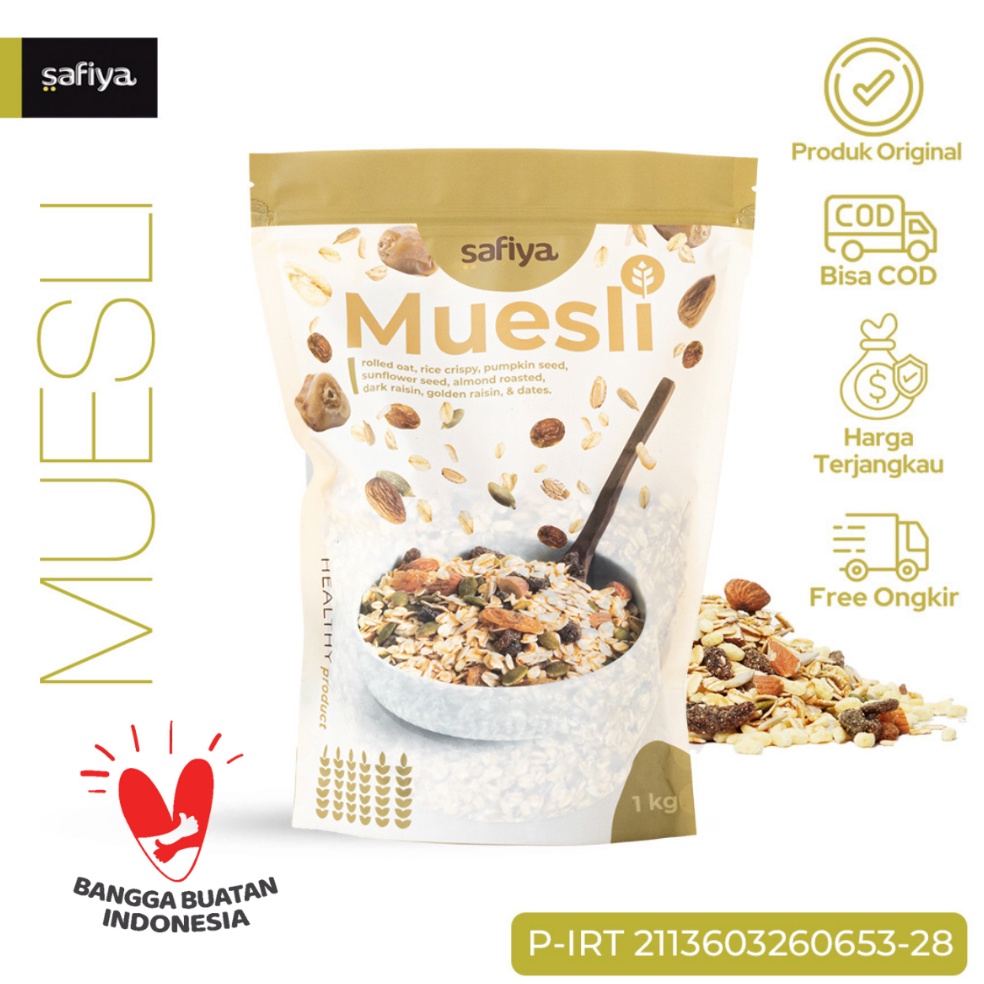 

Harga Kompetitif Muesli Fruit and Seed 1 Kg Sereal Sehat Authentic Safiya Food