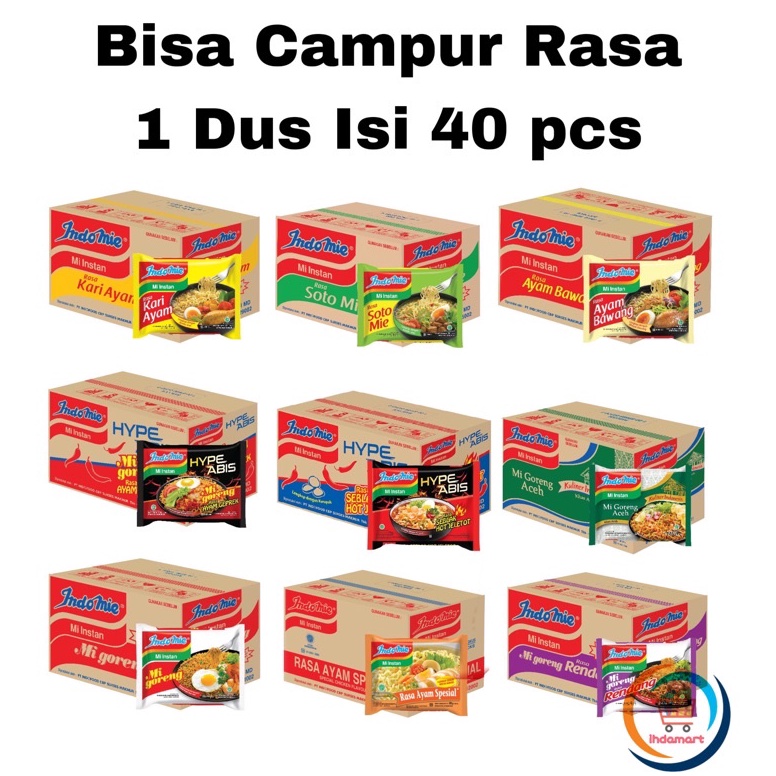 

Belanja Murmer Indomie Goreng, Soto, Ayam Bawang, Hype Abis, Kari Ayam BISA MIX 1 Dus Isi 40 pcs