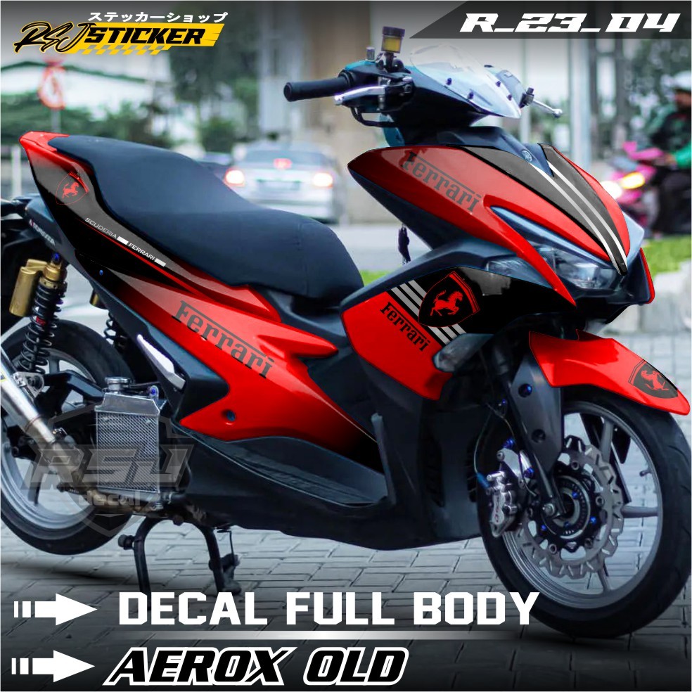 (COD) Decal Stiker Variasi Motor Yamaha Aerox 155 Lama/Old  Desain ferari Full Body R23.04