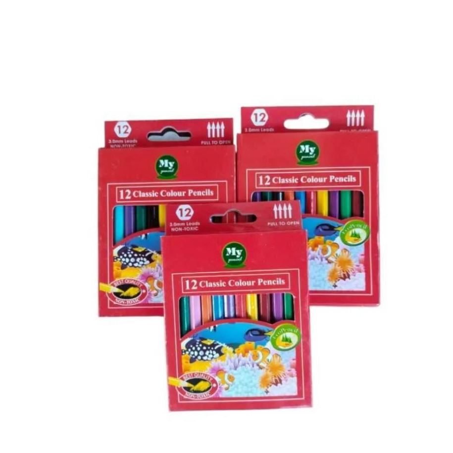 

Pensil 12 Warna Pendek Mini MY PENCIL Color Pencil Paper Box Classic