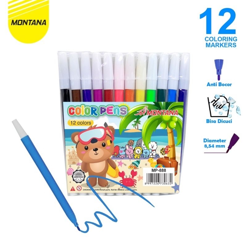

Spidol mewarnai Spidol 12 warna