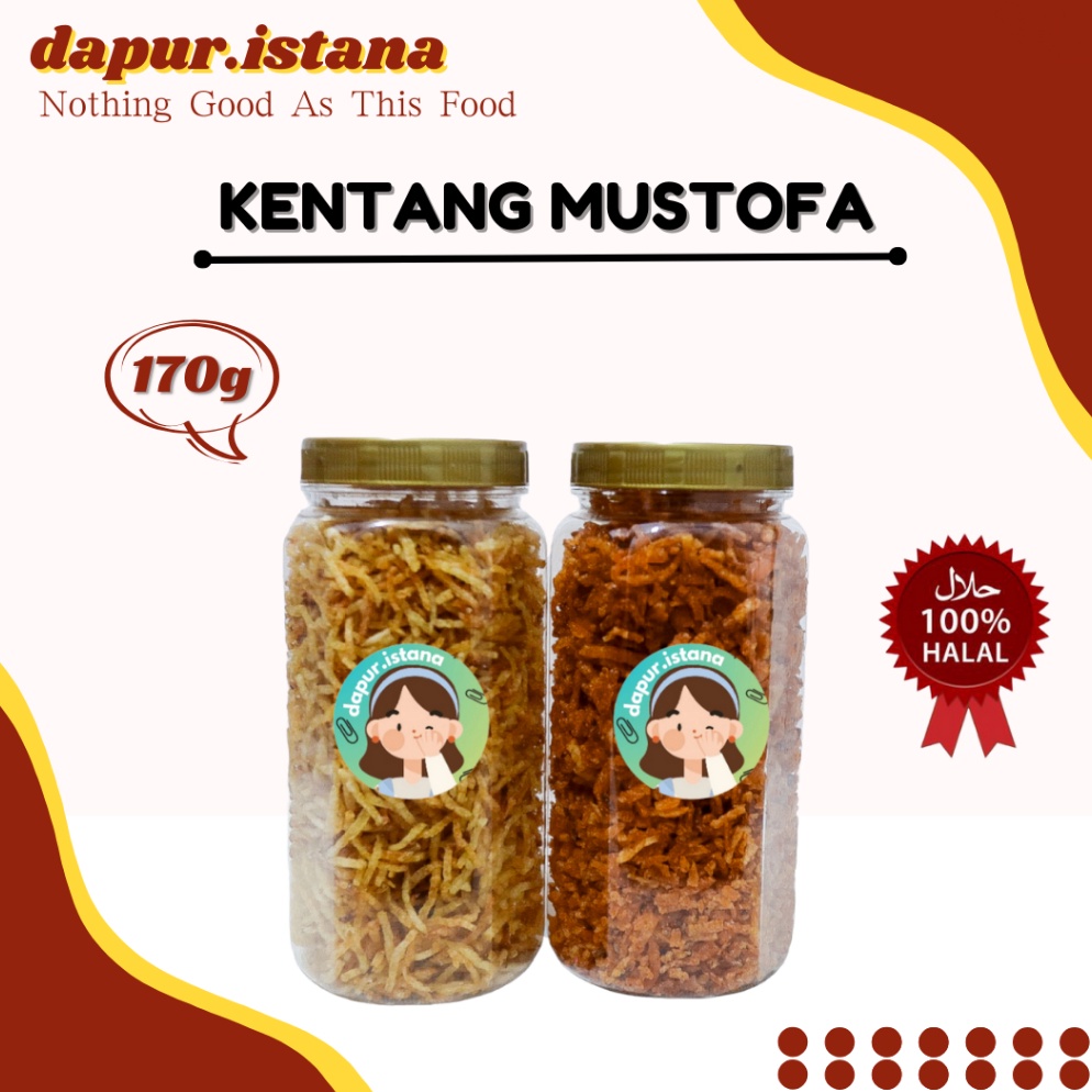 

Produk trendy kentang Mustofa kering goreng Toples 600ml isi FULL PADAT / makanan ringan/ lauk makan