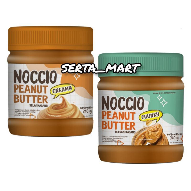 

Noccio Peanut Butter 340gr - Selai Olesan Kacang - Butter Creamy / Chunky