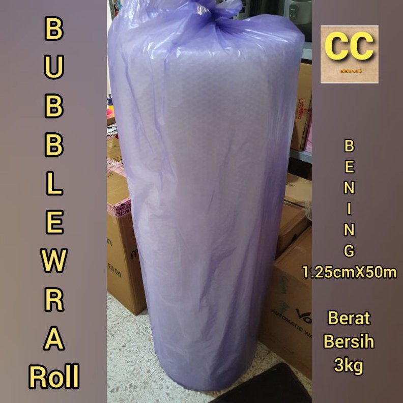 

✨12.12✨ Bubblewrap Roll 1.25X50m Bubble Wrap Roll Bening 3kg buruan
