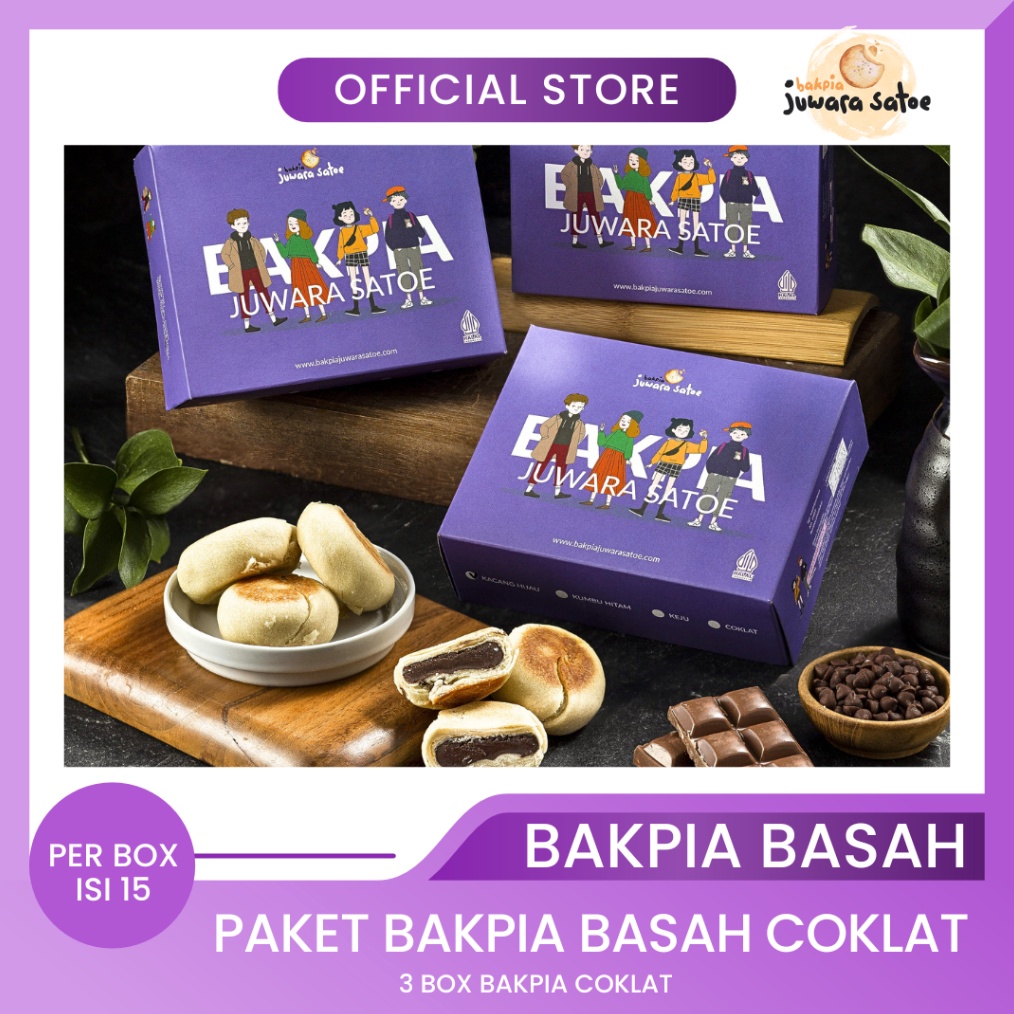 

12.12 SALE [ 3 BOX ] PAKET BAKPIA BASAH RASA COKLAT - BAKPIA JUWARA SATOE serbuuu !