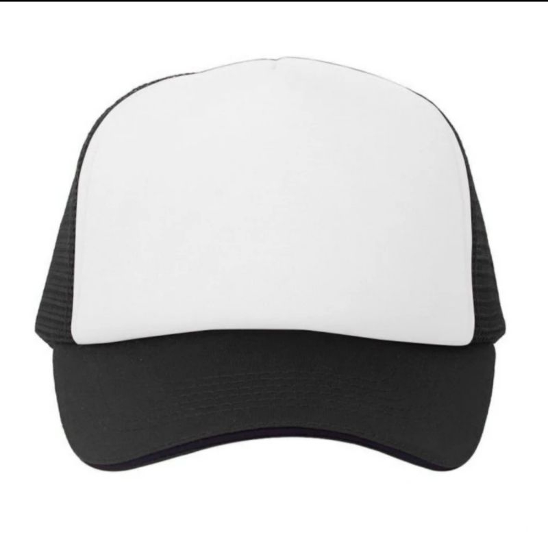 Topi Jaring Trucker Hitam - Putih