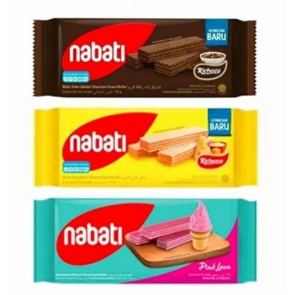 

Wafer Nabati 16g Coklat Keju Pink Lava Ciki Chiki Snack Jajanan Anak