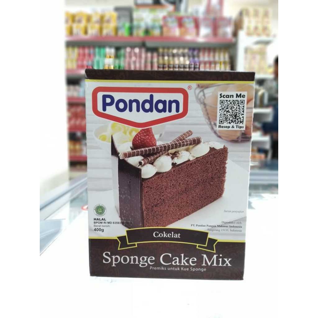 

Pondan Sponge Cake Mix 400gr Cokelat Tepung Instan Premiks Instant Membuat Kue Spon Cake Rasa Coklat Chocolate Pondan Powder