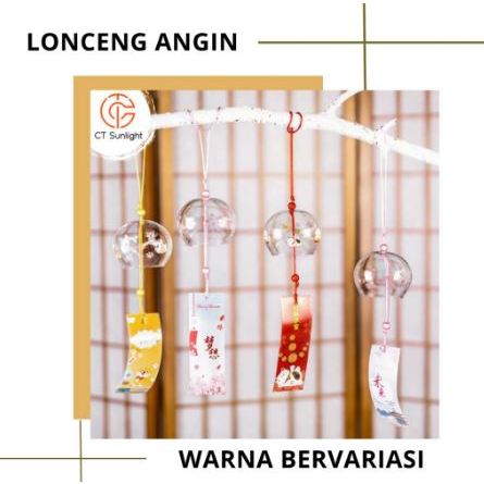 Lonceng Angin Motif Sakura Bahan Kaca / Lonceng Angin Kaca Gantung
