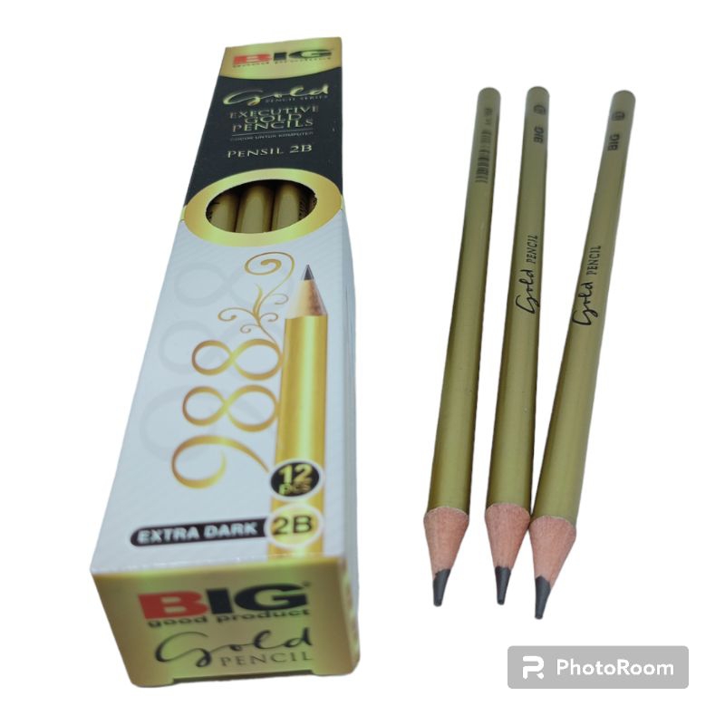 

(12 pcs) Pensil 2B raut / pensil BIG gold