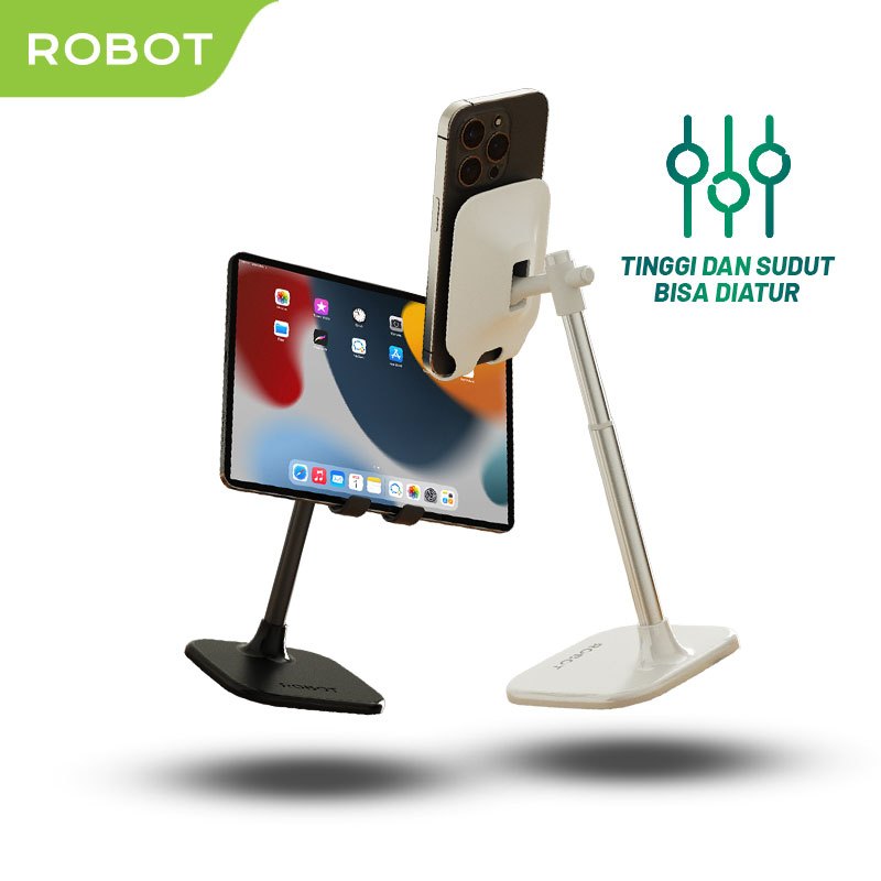 Stand Holder Universal ROBOT RT-US10 Smartphone Tablet Adjustable Stand Holder Original - Garansi 1 