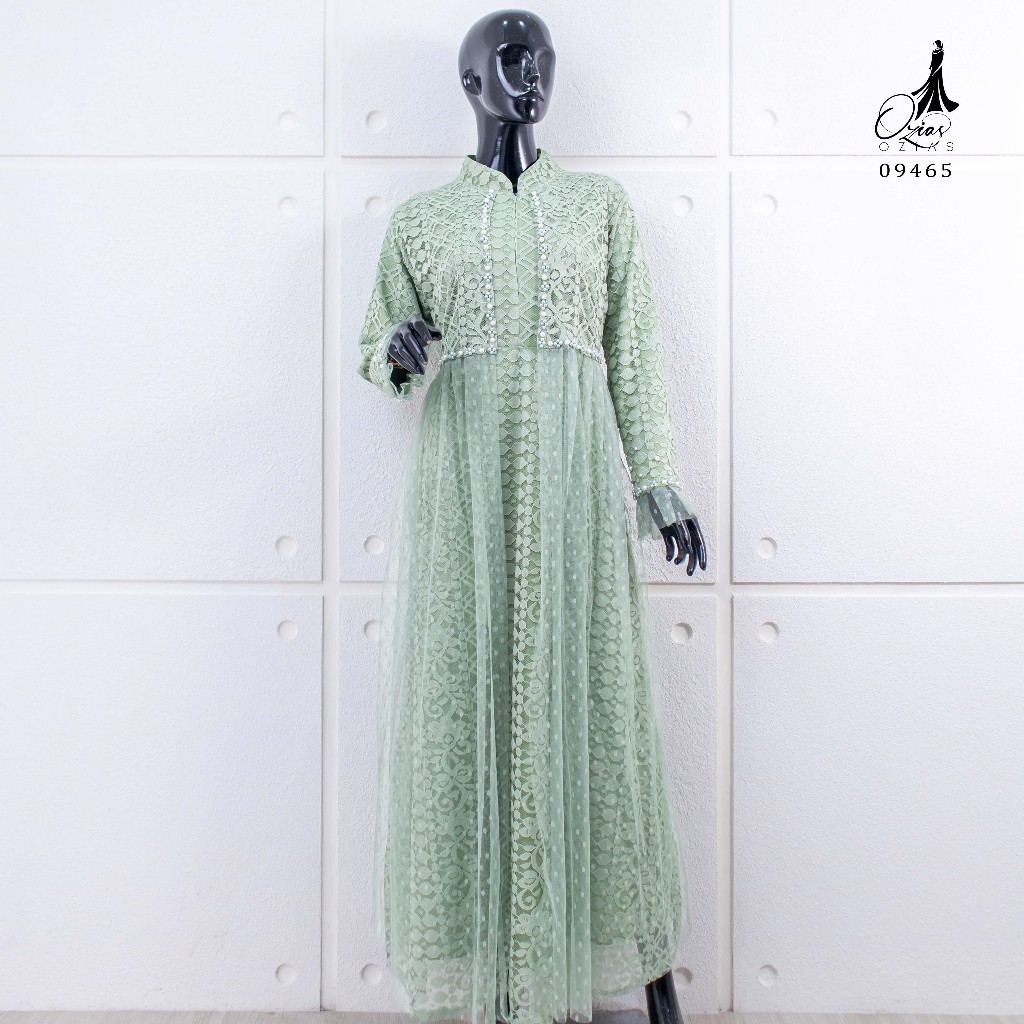 Ozias - Gamis Brokat Fimela 09465 Ld 105 120-sage