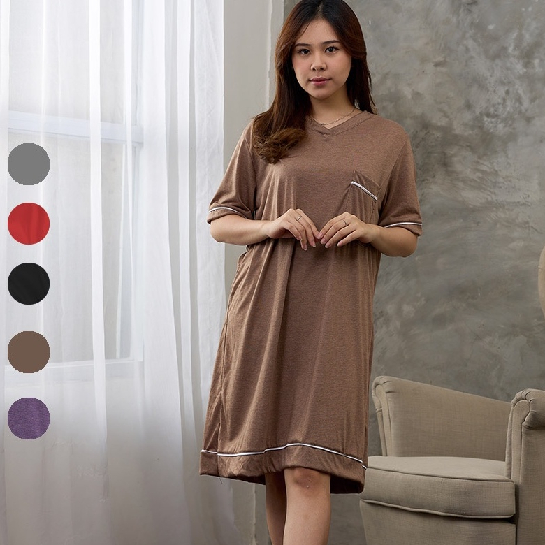 Moon Alice Daster Kekinian Panjang Terbaru Piyama Dress Terusan Baju Tidur Wanita Baju Santai Sederh