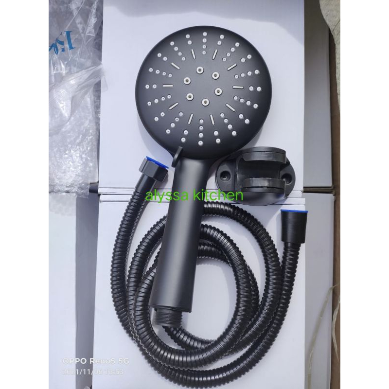 Jual Hand shower bulat Hitam / shower mandi hitam