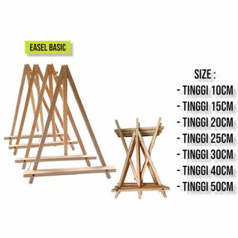 

Mini Easel Stand Tripod Kayu Wooden Easel Holder Mini 10cm sd 40cm Sandaran Hp, Tablet Dan Kanvas Lukis