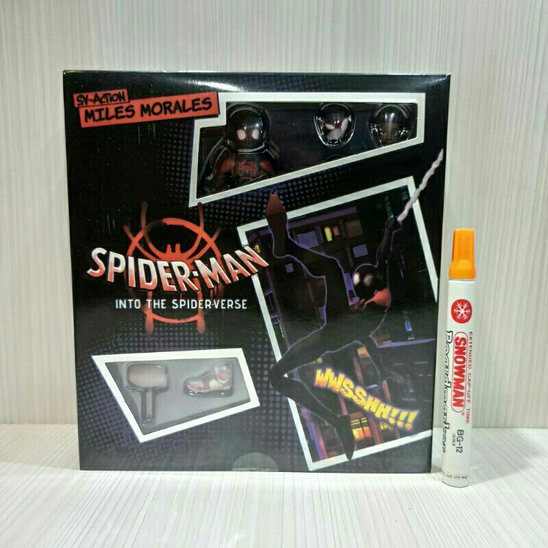 mainan figure spiderman Sentinel into the spiderverse sv action miles moralesdetail artikulasi recas