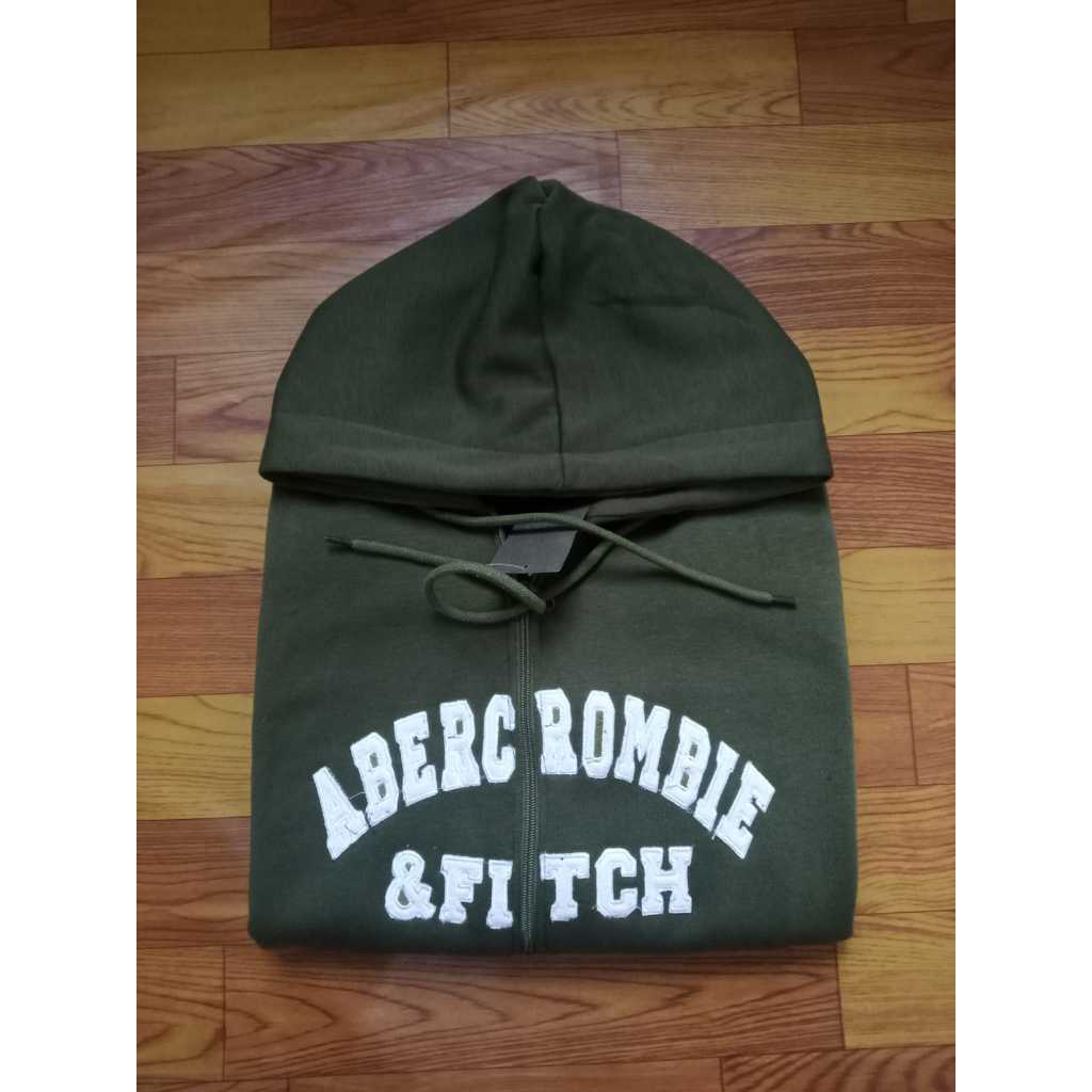 WHO AU BORDIR - Jaket Hoodie ABER Zipper Army Premium Quality Full Teg & Label Bahan Teball Unisex