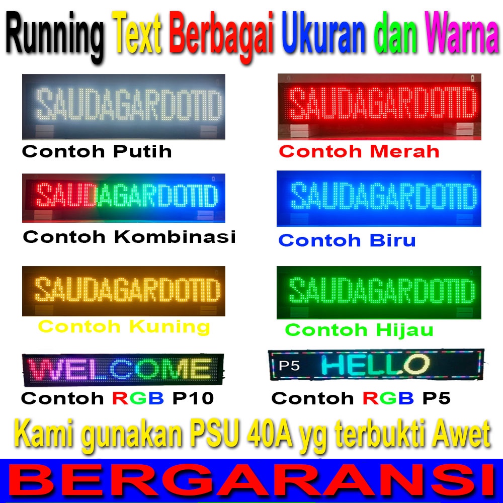 Running text rgb fullcolour 100x20cm outdoor