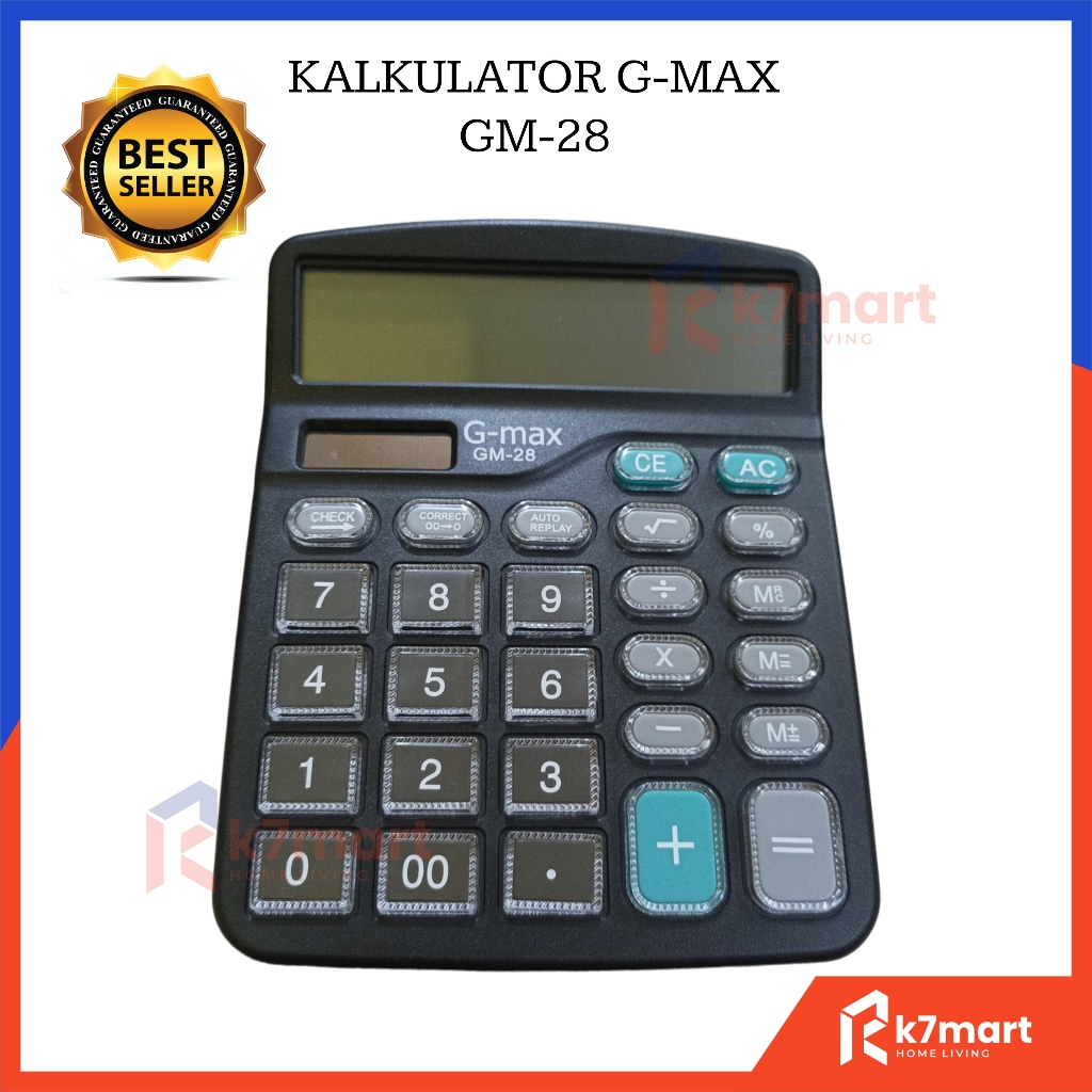 

K7MART KALKULATOR 12 DIGIT G-MAX GM-28 / KALKULATOR DESKTOP MEJA KANTOR DAGANG MODEL MODEL CITIZEN / CALCULATOR CHECK DUAL 2 POWER / KALKULATOR HITUNG
