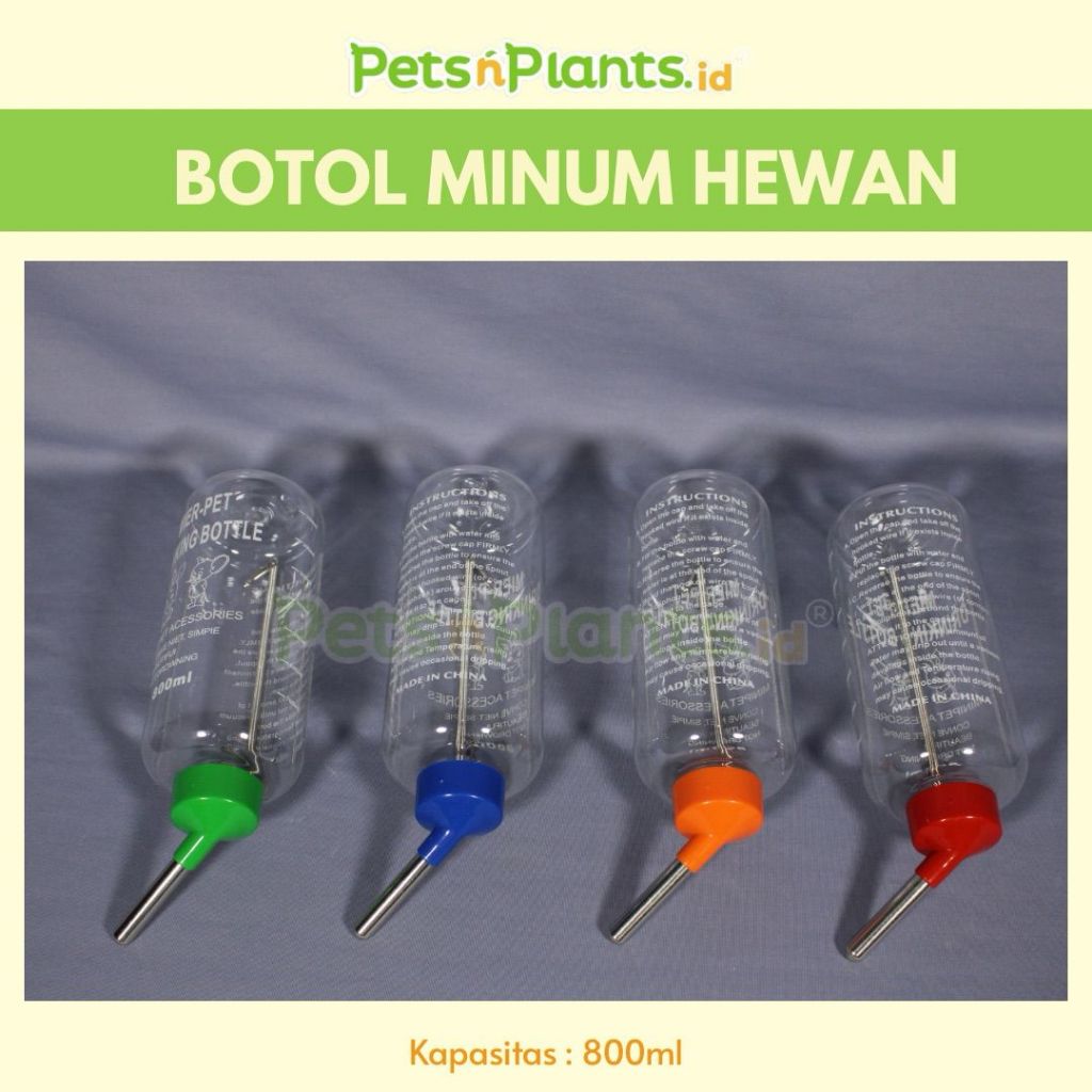 Tempat Minum Botol Minum Hewan Gantung PetsNPlants.id Anti Bocor 800ml