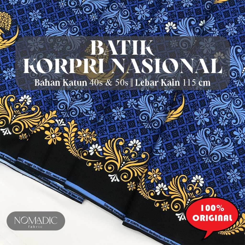 ½ Meter Kain Batik KORPRI Nasional 40s & 50s || Batik KORPRI Premium || PT. SRITEX & PT. Sekar Benga