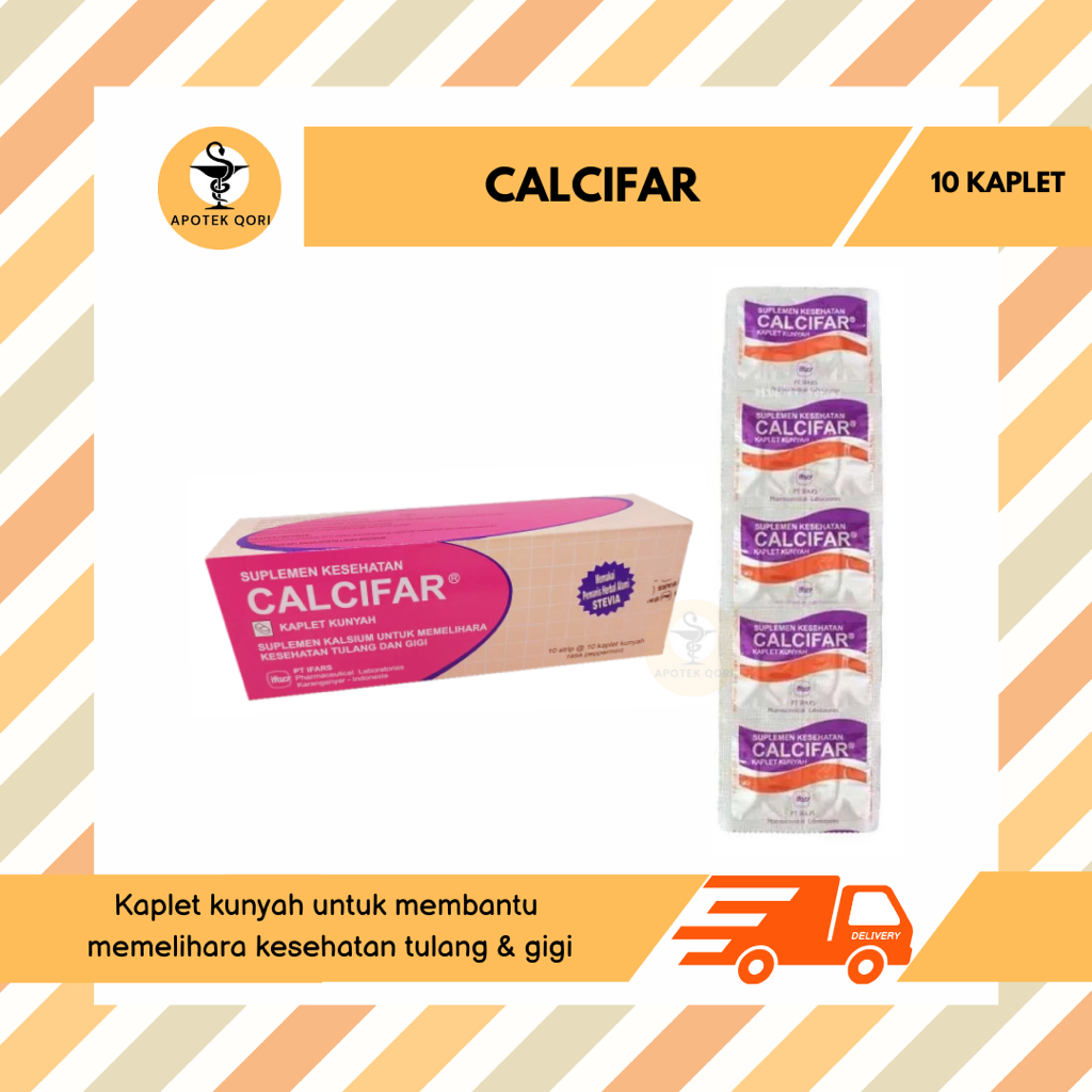 CALCIFAR STRIP @ 10 TABLET/KALSIUM/TULANG DAN GIGI/IBU HAMIL MENYUSUI