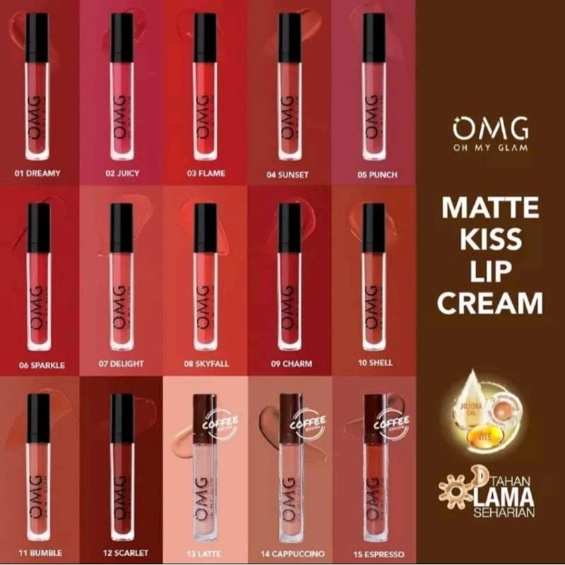 OMG lipcream 3,5 gram BPOM 100% original, CASHBACK 5%  TERMURAH best seller lipstik wanita terlaris 