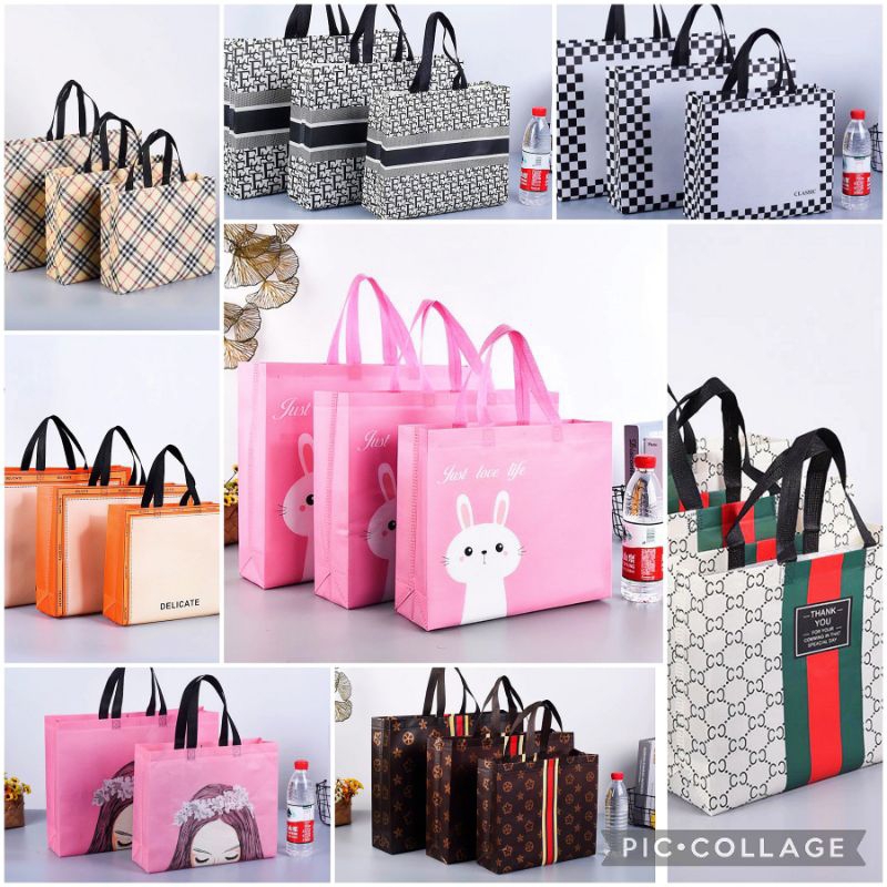 BLANJA.ids TAS BELANJA BAHAN SPUNBOND/Uk. besar 32 x 40-43cm / LV BUNGA BLUEBERRY | TAS HAMPERS TAS 