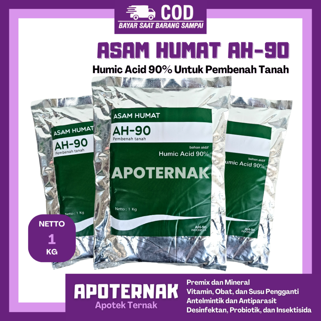 ASAM HUMAT AH-90 1 kg (HIJAU) | Asam Humate 90% | Asam Humate Original 90% | Asam Humate Untuk Pembe
