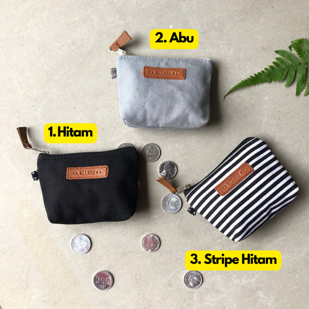 TERBARU Dompet koin mini Pouch coin kartu receh kain kanvas aesthetic resleting Hyva Heejou