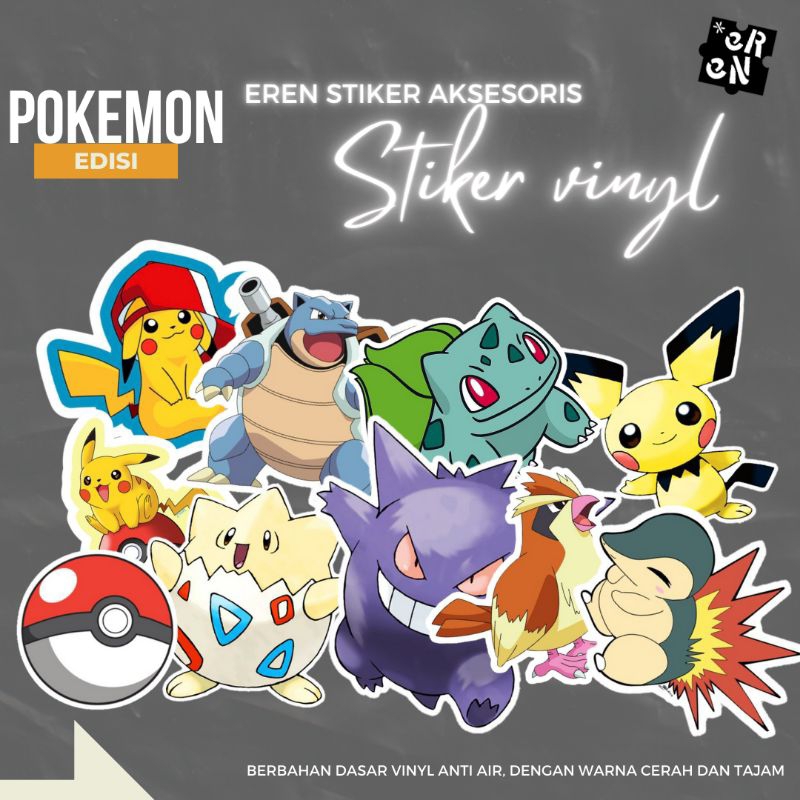 

STIKER ANIMASI VERSI POKEMON [ 100 PCS ] STIKER THUMBLR HELEM KACA LAPTOP PREMIUM 5X5 CM