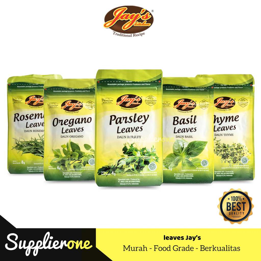 

Leaves Jay's / Daun Oregano / Daun Parsley / Daun Basil / Daun Thyme / Leaves Sachet / Daun Kemangi / Daun Seledri