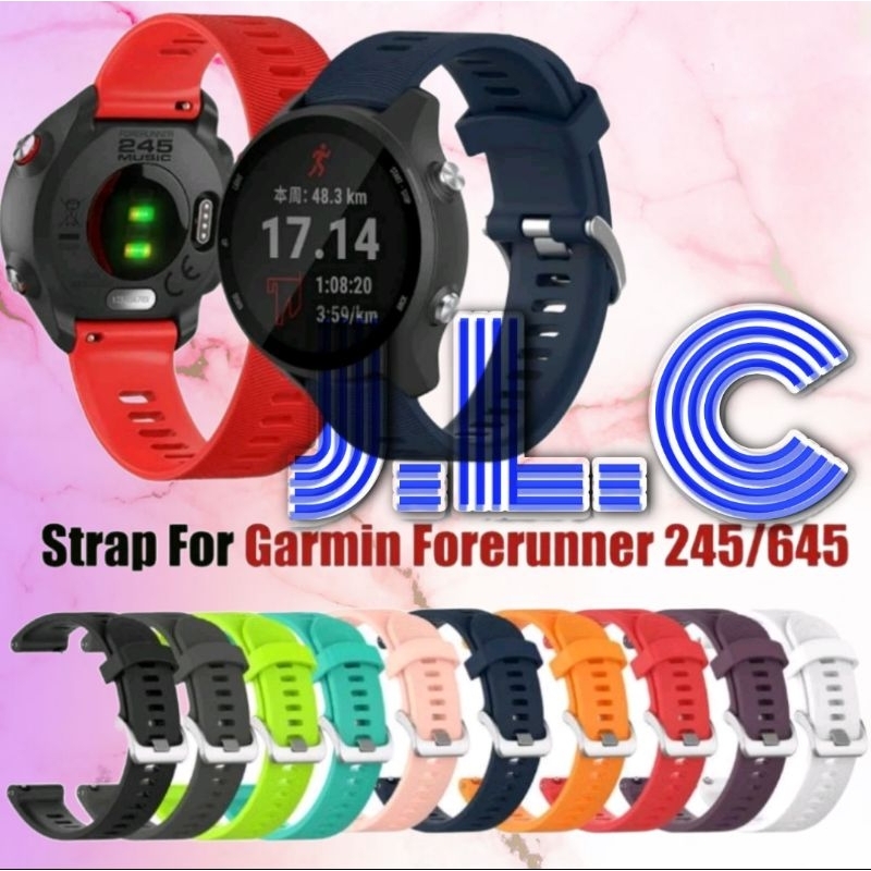 Strap Silikon Silicone Rubber Watch Band Model Original Garmin Forerunner 245 645 55 155 165 Music T