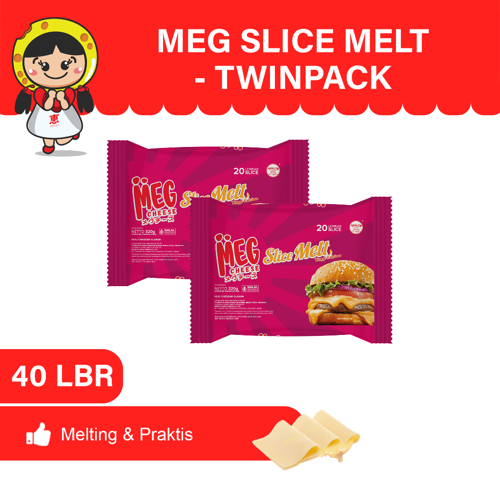 

MEG Cheddar Slice Melt 20 Slices - Twin Pack