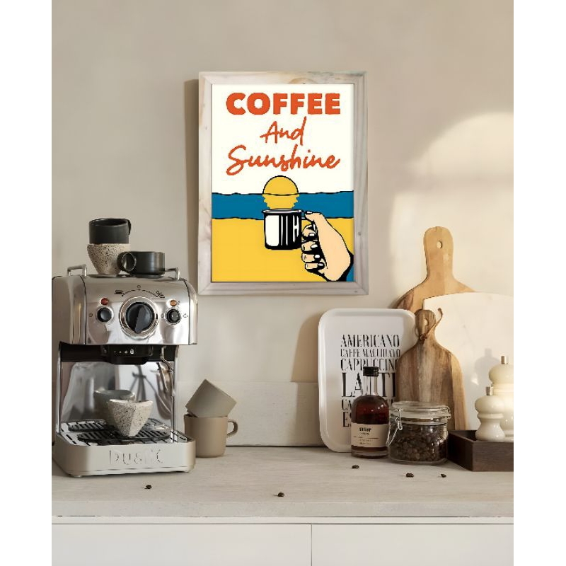 HIASAN DINDING FRAME KAYU TEMA "COFFEE" FIGURA KAYU JATI