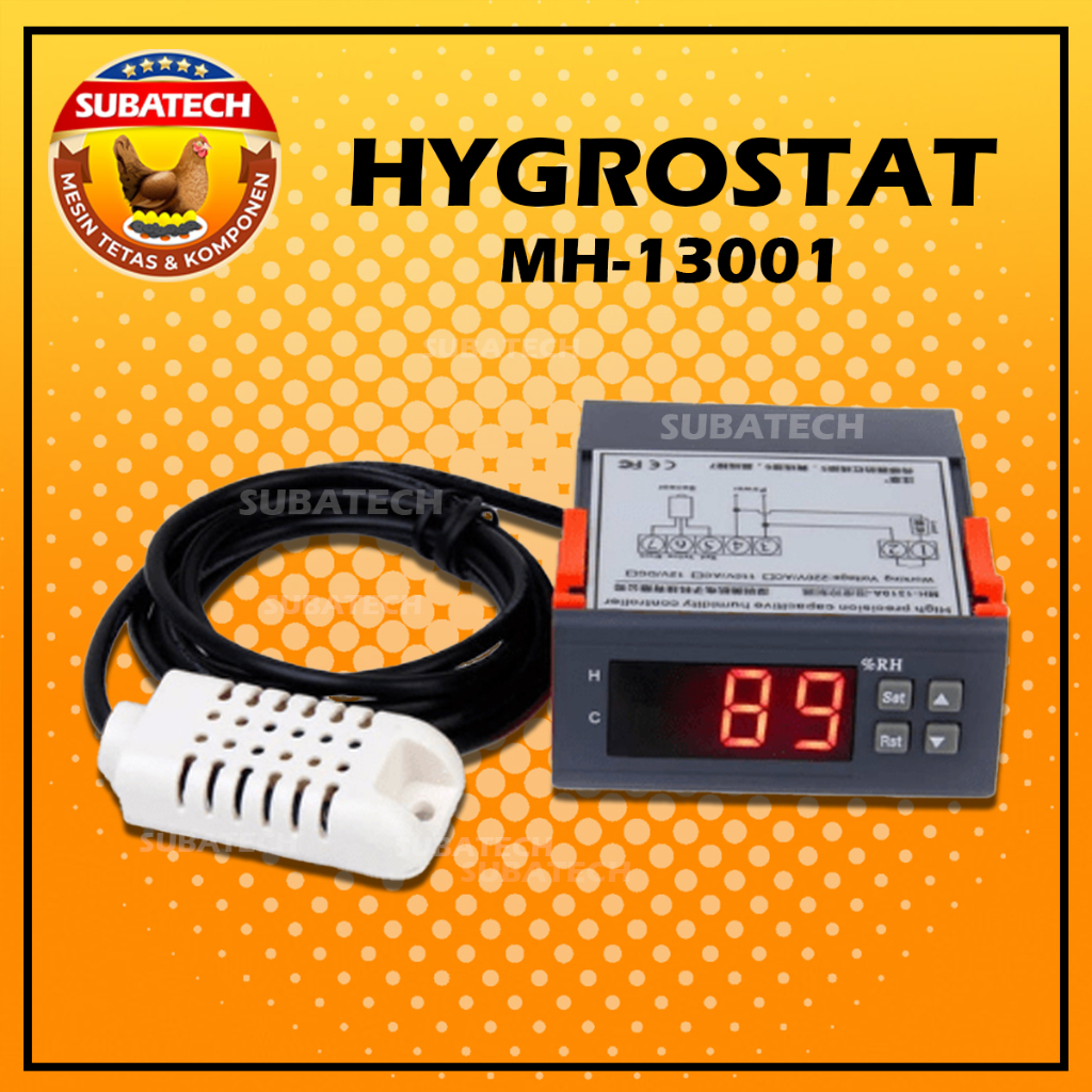 Higrostat Hygrostat MH-13001 Digital Humidity Controller untuk Komponen Mesin Tetas Telur