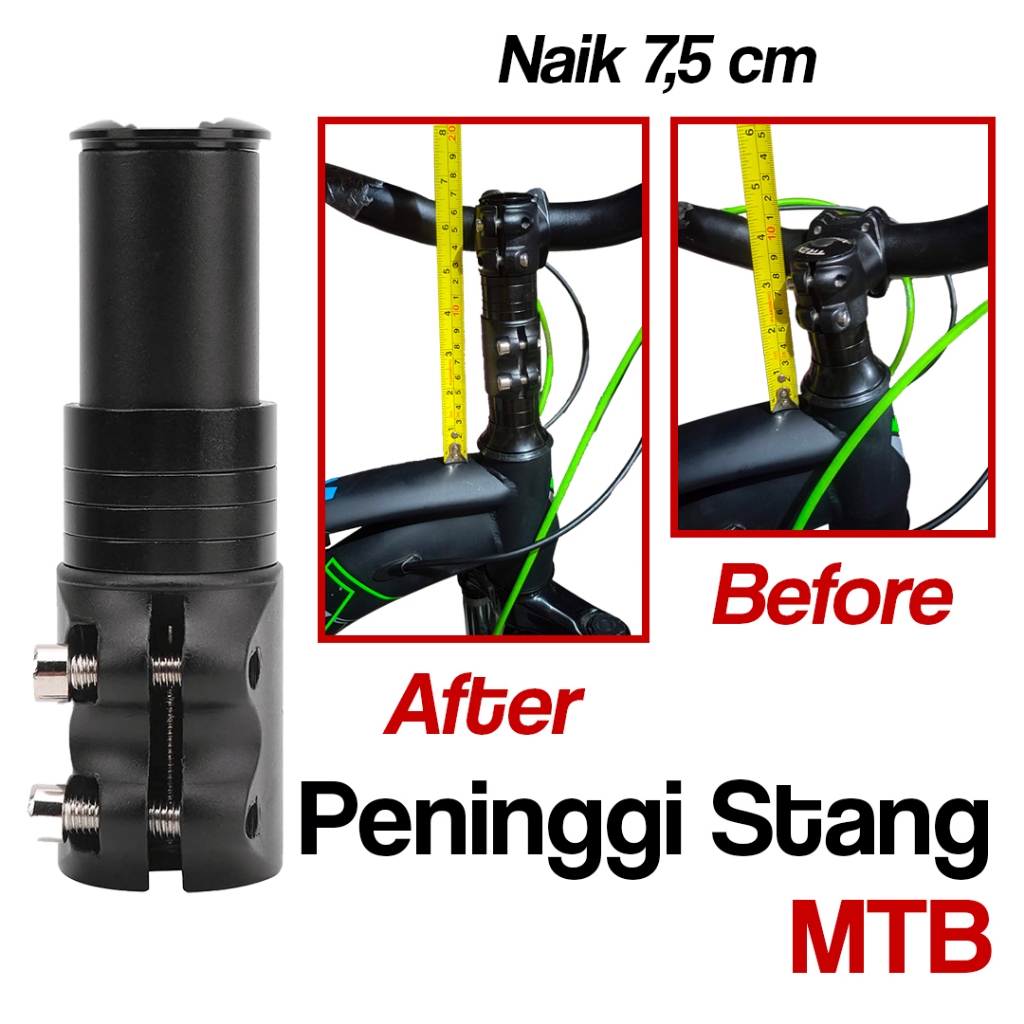 Peninggi Stang Stem Sepeda 26 27.5 MTB Federal Sepeda Gunung | Extender Fork Alumunium Hitam