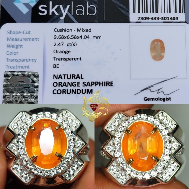 Natural Orange Sapphire Corundum